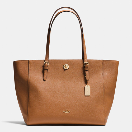 Turnlock Tote In Crossgrain Leather | Women